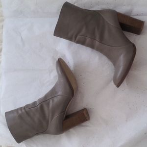 **OBO** Tall gray leather booties